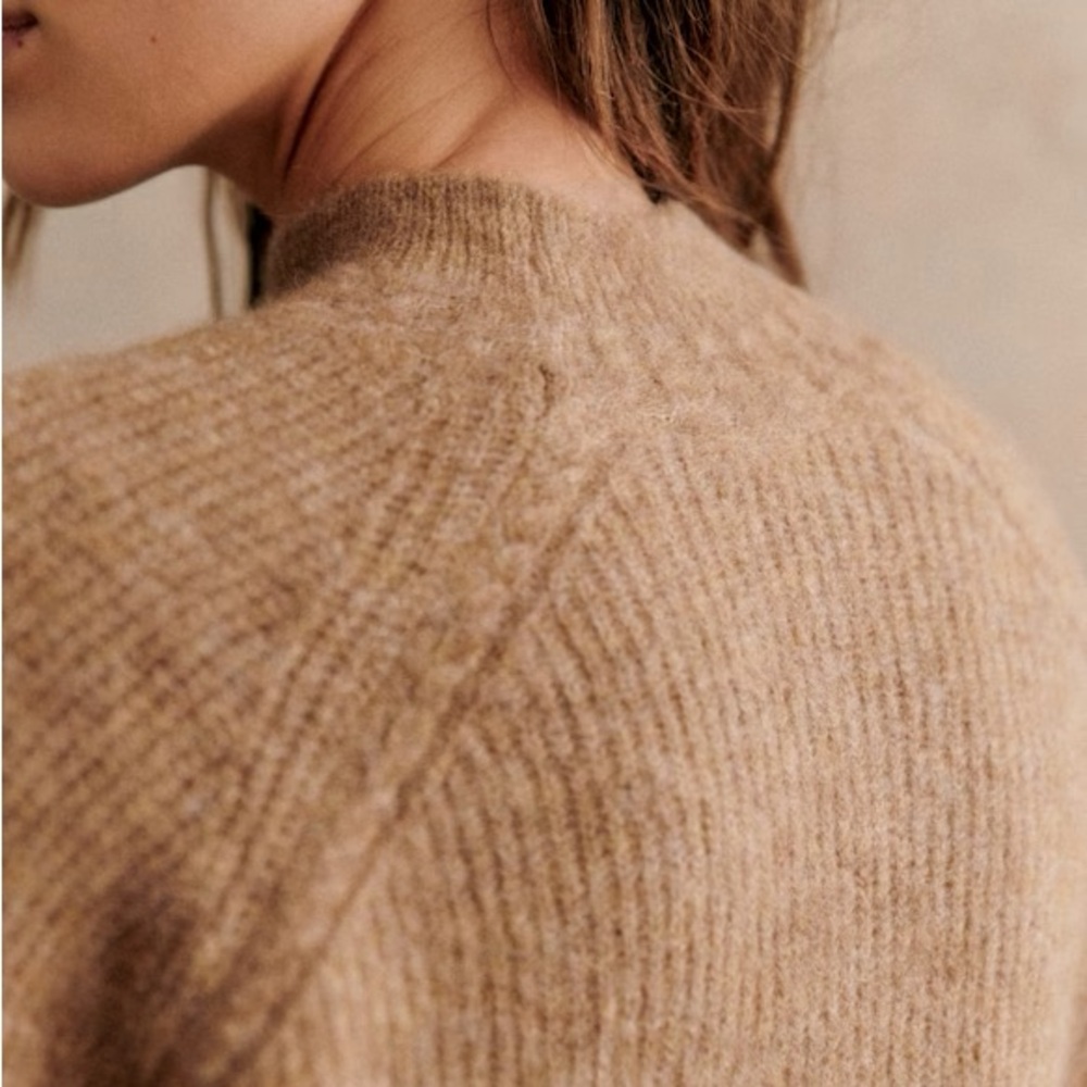 SÉZANE Otis Baby Alpaca Sweater in Camel sz XS NWOT Rare & Sold out! - Picture 3 of 15